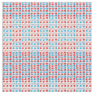 LOVE is LOVE quote in red and blue Fabric