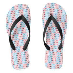 LOVE is LOVE quote in red and blue Flip Flops