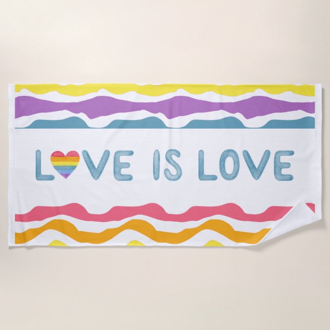 Love is Love Rainbow Beach Towel (Front)