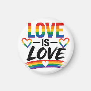 Love Is Love – Rainbow Brush Typography Magnet