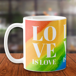 Love Is Love Rainbow Colours Coffee Mug