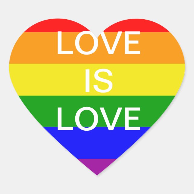 love is love Rainbow flag Heart Sticker (Front)