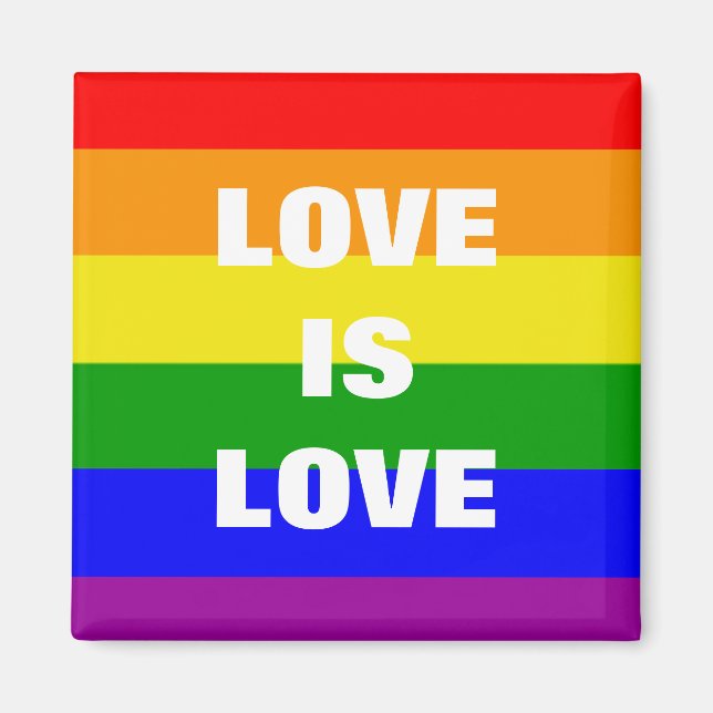 love is love Rainbow flag Magnet (Front)
