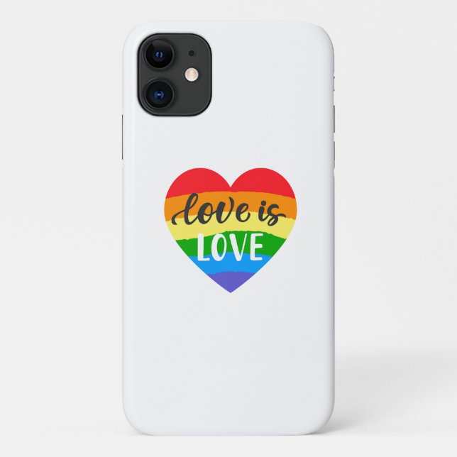 Love is Love Rainbow Heart Case-Mate iPhone Case (Back)