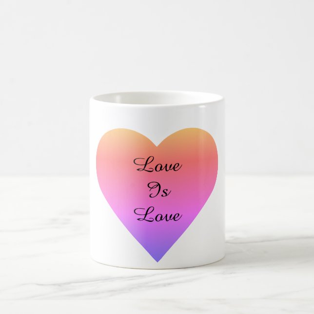 Love is Love Rainbow Heart Coffee Mug (Center)