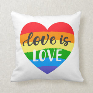 Love is Love Rainbow Heart Cushion
