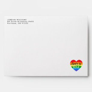 Love is Love Rainbow Heart Envelope
