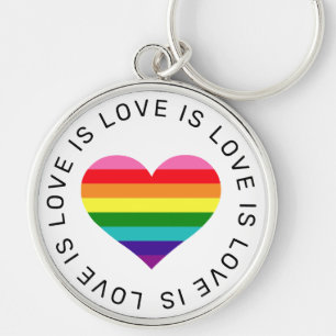 Love is Love Rainbow Heart LGBTQ Pride Month Key Ring