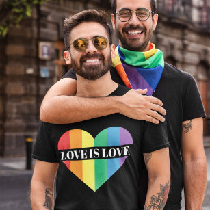 Love is Love rainbow heart LGBTQ pride T-Shirt