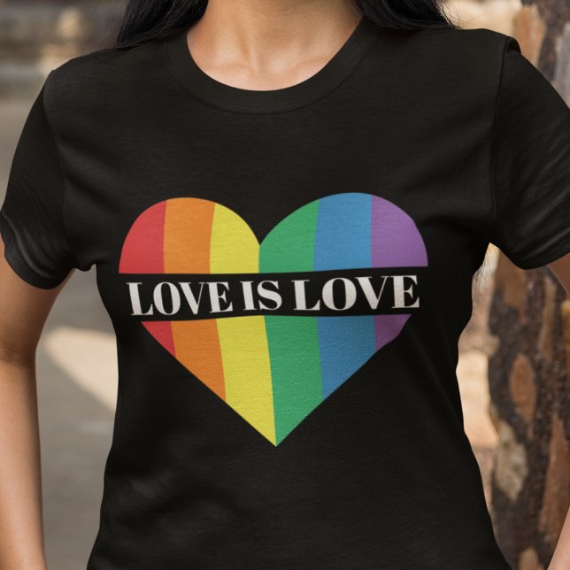 Love is Love rainbow heart LGBTQ pride T-Shirt (Creator Uploaded)