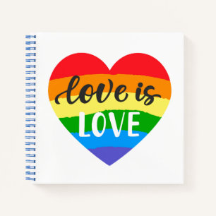Love is Love Rainbow Heart Notebook