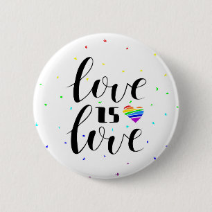 Love is Love Rainbow Hearts 6 Cm Round Badge