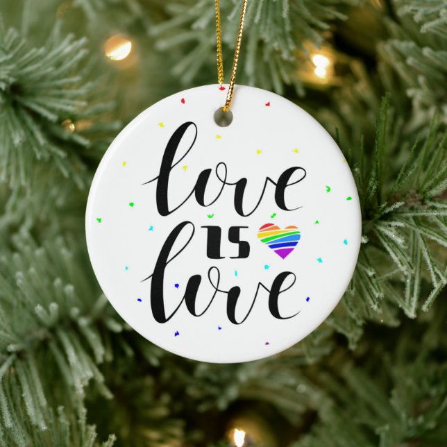 Love is Love | Rainbow Hearts Ceramic Tree Decoration (Tree)