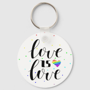 Love is Love Rainbow Hearts Key Ring