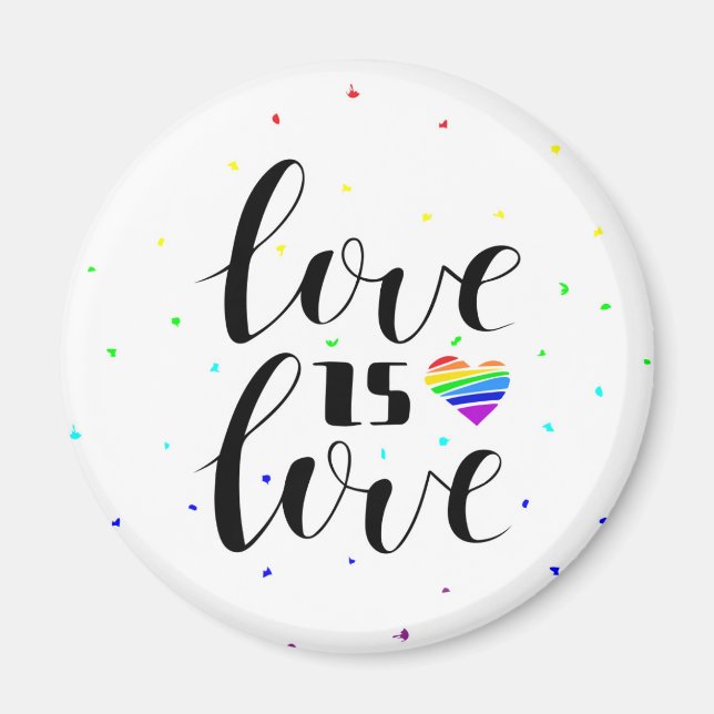 Love is Love | Rainbow Hearts Magnet (Front)
