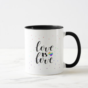 Love is Love   Rainbow Hearts Mug