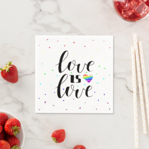 Love is Love Rainbow Hearts Napkin