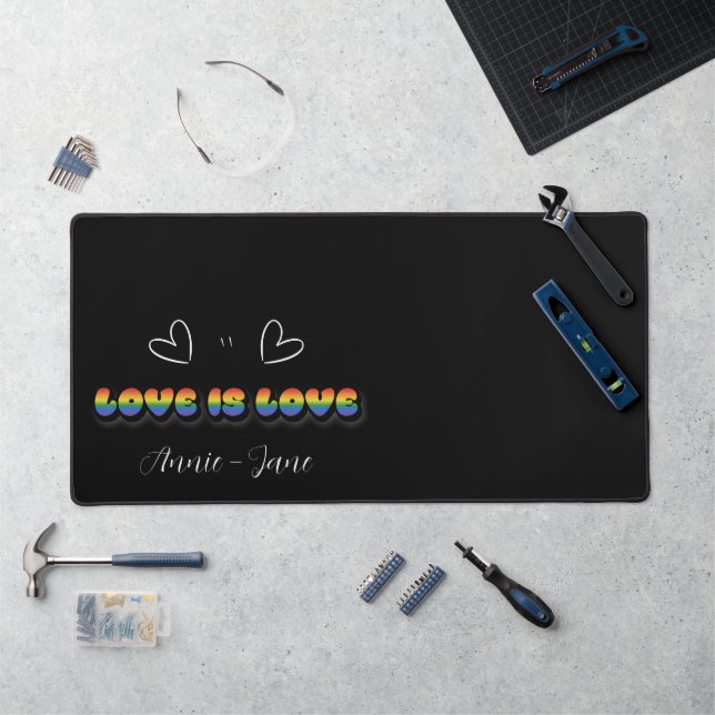Love is Love Rainbow LGBTQ Desk Mat (Workstation)