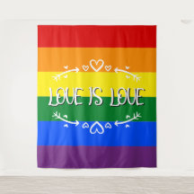 Love is Love Rainbow LGBTQ Pride Backdrop
