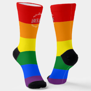 Love is Love Rainbow LGBTQ Pride Crew Socks