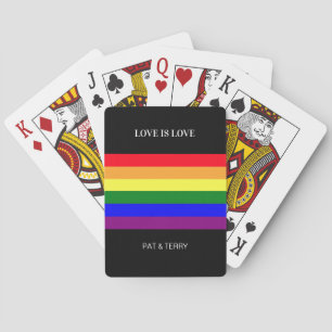 Love is Love Rainbow LGBTQ Pride Flag Playing Card