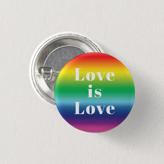 Love is Love rainbow pattern lgbtq gay pride 3 Cm Round Badge (Front & Back)
