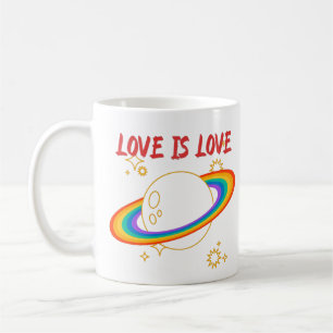 Love is love. Rainbow planet. LGBTQ+pride Coffee Mug