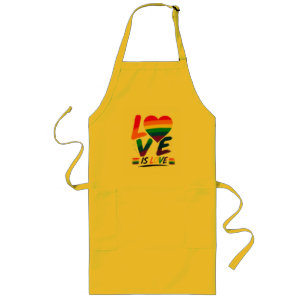 Love Is Love – Rainbow Pride Brush Design Long Apron