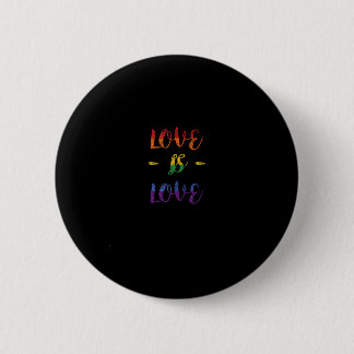Love is Love Rainbow Pride Flag  6 Cm Round Badge