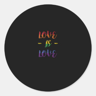 Love is Love Rainbow Pride Flag  Classic Round Sticker