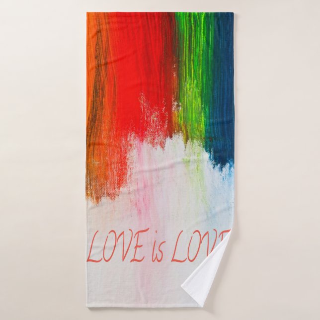 Love is Love Rainbow Pride LBGQT Bath Towel (Bath Towel)