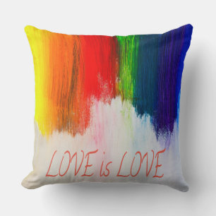 Love is Love Rainbow Pride LBGQT Cushion
