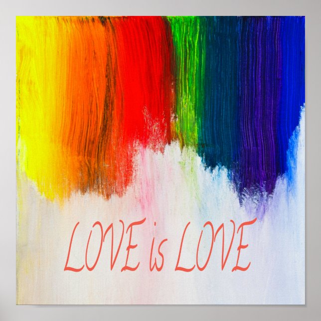 Love is Love Rainbow Pride LBGQT Poster (Front)