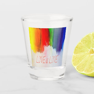 Love is Love Rainbow Pride LBGQT Shot Glass