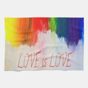 Love is Love Rainbow Pride LBGQT Tea Towel