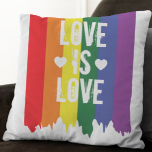 Love is Love rainbow Pride LGBT Cushion