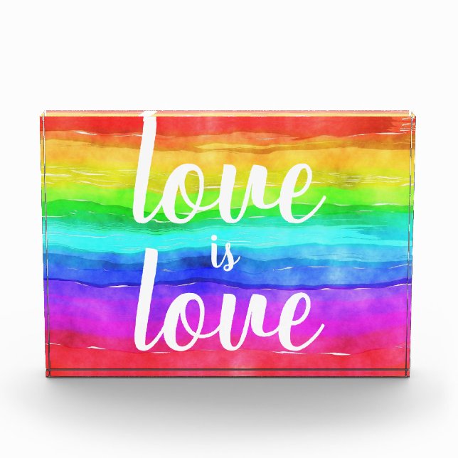 Love is Love Rainbow Pride Photo Block (Front)
