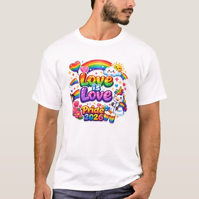 Love Is Love Rainbow Pride  T-Shirt (Front)