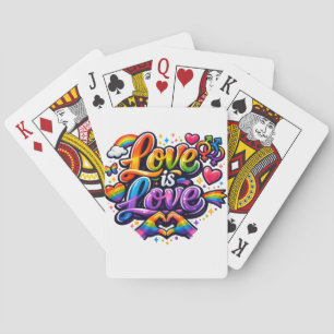 Love Is Love – Rainbow Pride Typography Playing Cards