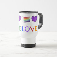 Love is Love Rainbow Purple Heart Cake Gay Pride