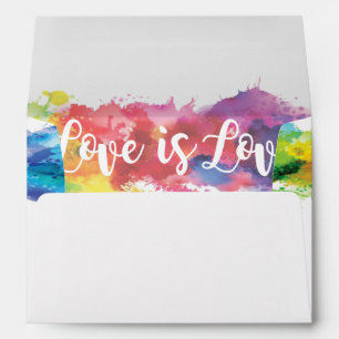 Love is Love Rainbow Splatter mailing envelopes