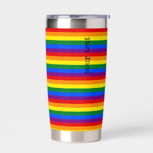 Love Is Love Rainbow Stripes – custom LGBT Insulated Tumbler