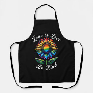 Love Is Love Rainbow Sunflower LGBT+ Gay Lesbian P Apron