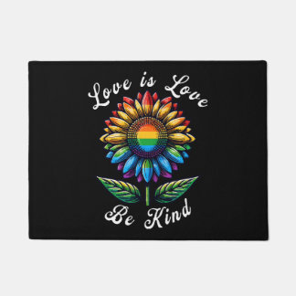 Love Is Love Rainbow Sunflower LGBT+ Gay Lesbian P Doormat