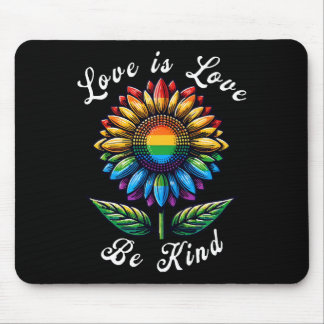 Love Is Love Rainbow Sunflower LGBT+ Gay Lesbian P Mouse Mat