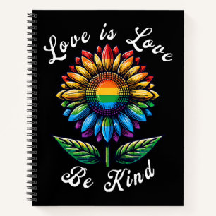 Love Is Love Rainbow Sunflower LGBT+ Gay Lesbian P Notebook