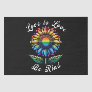Love Is Love Rainbow Sunflower LGBT+ Gay Lesbian P Tissue Paper