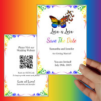 Love is Love Rainbow Theme Save the Date Card