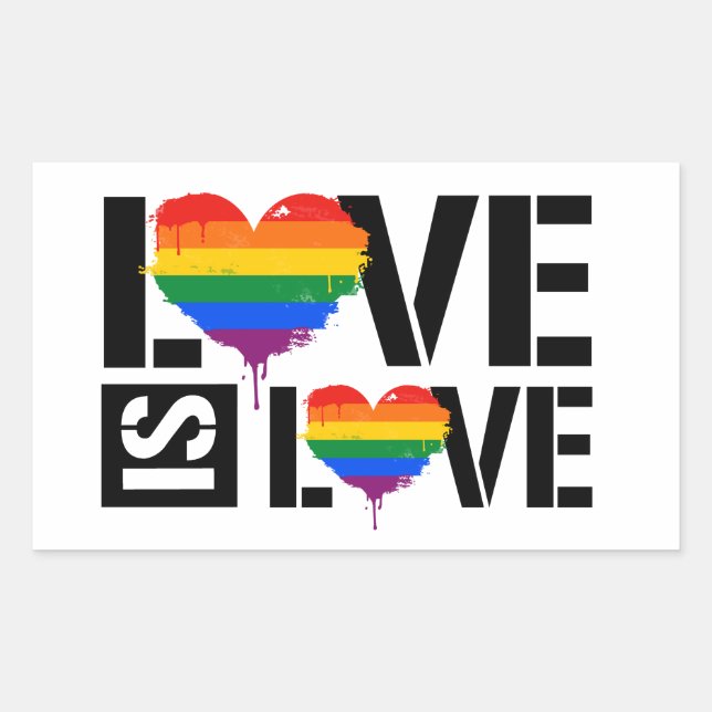 Love is Love Rectangular Sticker (Front)