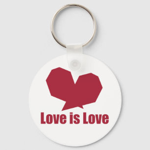 Love is love red heart key ring